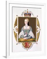 Portrait of Mary of Guise (1515-60) Queen of Scotland from "Memoirs of Court of Queen Elizabeth"-Sarah Countess Of Essex-Framed Giclee Print
