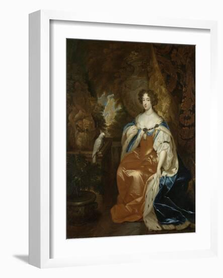 Portrait of Mary Stuart, Wife of Prince William III-Caspar Netscher-Framed Art Print