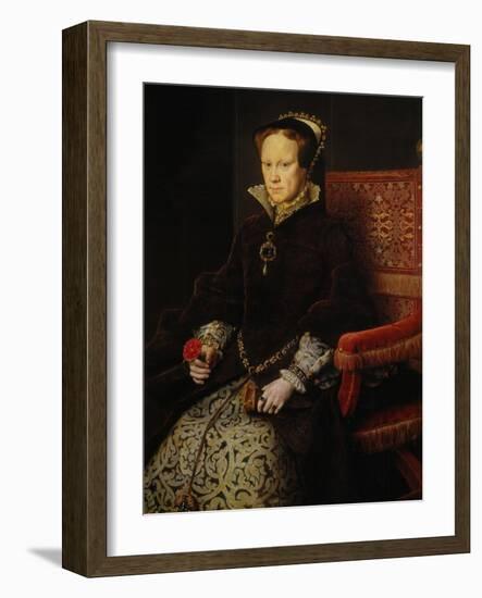 Portrait of Mary Tudor, Queen of England-Anthonis Mor-Framed Giclee Print