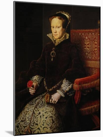 Portrait of Mary Tudor, Queen of England-Anthonis Mor-Mounted Giclee Print