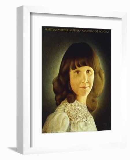 Portrait of Mary Van Vechten Schaffer, 1930-Grant Wood-Framed Giclee Print