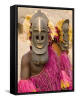 Portrait of Masked Ceremonial Dogon Dancers Near Sangha, Mali, West Africa-Gavin Hellier-Framed Stretched Canvas