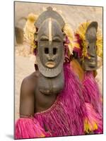 Portrait of Masked Ceremonial Dogon Dancers Near Sangha, Mali, West Africa-Gavin Hellier-Mounted Photographic Print