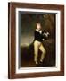 Portrait of Master Baines, in a Dark Jacket, White Shirt, Holding a Cane and a Top-Hat-George Romney-Framed Giclee Print