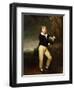 Portrait of Master Baines, in a Dark Jacket, White Shirt, Holding a Cane and a Top-Hat-George Romney-Framed Giclee Print