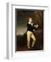 Portrait of Master Baines, in a Dark Jacket, White Shirt, Holding a Cane and a Top-Hat-George Romney-Framed Giclee Print