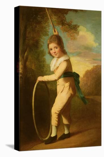 Portrait of Master William Morgan with a Hoop and Stick (Oil on Canvas)-John Hoppner-Stretched Canvas