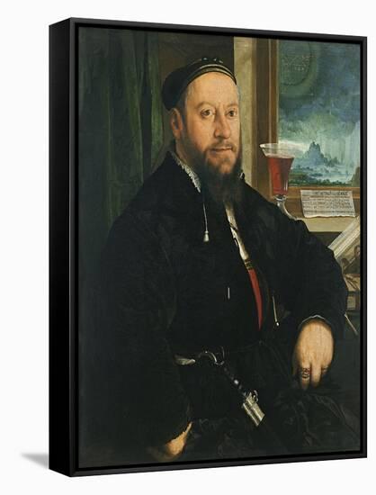 Portrait of Matthäus Schwarz-Christoph Amberger-Framed Stretched Canvas