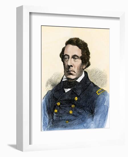 Portrait of Matthew Calbraith Perry (1794-1858), American Naval Commodore. Colour Engraving of the-null-Framed Giclee Print
