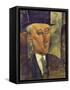 Portrait of Max Jacob, 1916-Amedeo Modigliani-Framed Stretched Canvas