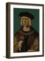 Portrait of Maximilian I-Joos Van Cleve-Framed Art Print