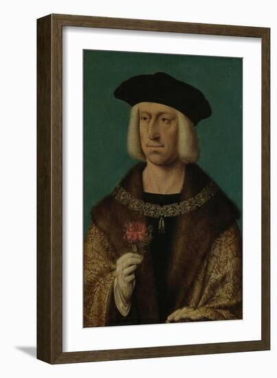 Portrait of Maximilian I-Joos Van Cleve-Framed Art Print