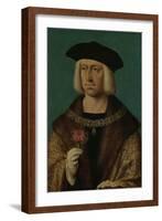 Portrait of Maximilian I-Joos Van Cleve-Framed Art Print