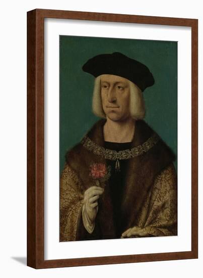 Portrait of Maximilian I-Joos Van Cleve-Framed Art Print