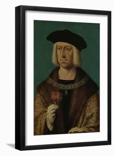 Portrait of Maximilian I-Joos Van Cleve-Framed Art Print