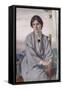 Portrait of May Aimee Smith, 1918 (Oil on Panel)-Adolphe Valette-Framed Stretched Canvas