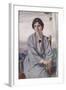 Portrait of May Aimee Smith, 1918 (Oil on Panel)-Adolphe Valette-Framed Giclee Print