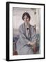 Portrait of May Aimee Smith, 1918 (Oil on Panel)-Adolphe Valette-Framed Giclee Print