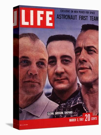 Portrait of Mercury Astronauts John Glenn, Gus Grissom and Alan Shepard, March 3, 1961-Ralph Morse-Stretched Canvas