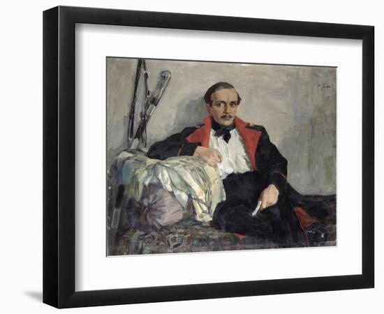 Portrait of Michail Lermontov-Nikolai Pavlovich Ulyanov-Framed Giclee Print