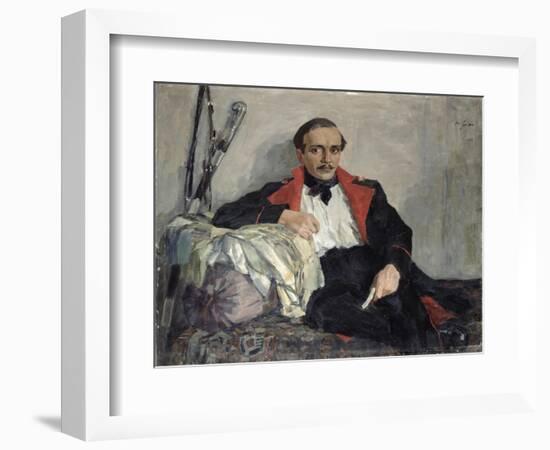 Portrait of Michail Lermontov-Nikolai Pavlovich Ulyanov-Framed Giclee Print