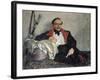 Portrait of Michail Lermontov-Nikolai Pavlovich Ulyanov-Framed Giclee Print