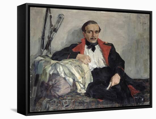 Portrait of Michail Lermontov-Nikolai Pavlovich Ulyanov-Framed Stretched Canvas