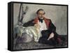 Portrait of Michail Lermontov-Nikolai Pavlovich Ulyanov-Framed Stretched Canvas