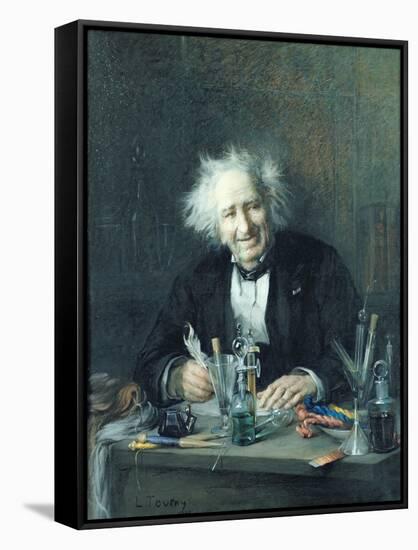 Portrait of Michel-Eugene Chevreul-Leon Auguste Tourny-Framed Stretched Canvas