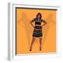 Portrait of Michelle Obama-Claire Huntley-Framed Giclee Print
