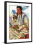 Portrait of Middle Rider, a Blackfeet Brave-Lantern Press-Framed Art Print