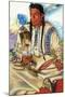 Portrait of Middle Rider, a Blackfeet Brave-Lantern Press-Mounted Art Print