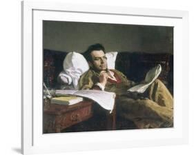 Portrait of Mikhail Glinka at the Time of His Composition of the Opera Ruslan and Ludmilla, c. 1887-Ilya Efimovich Repin-Framed Giclee Print