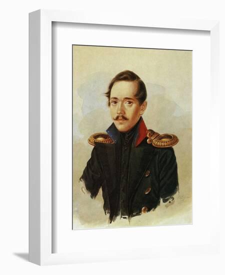 Portrait of Mikhail Lermontov, C.1838-null-Framed Giclee Print