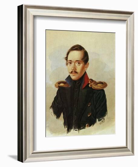 Portrait of Mikhail Lermontov, C.1838-null-Framed Giclee Print