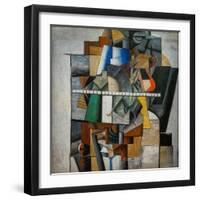 Portrait of Mikhail Matyushin, 1913-1914 (Oil on Canvas)-Kazimir Severinovich Malevich-Framed Giclee Print