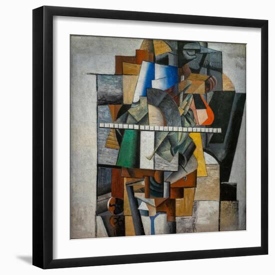 Portrait of Mikhail Matyushin, 1913-1914 (Oil on Canvas)-Kazimir Severinovich Malevich-Framed Giclee Print