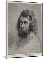 Portrait of Millet, from Crayon Sketch by Himself in 1846-47-Jean Francois I Millet-Mounted Giclee Print