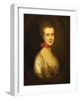 Portrait of Miss Boone, Wearing a White Dress with Gold Embroidery and Pearl Chain-Thomas Gainsborough-Framed Giclee Print