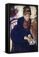 Portrait of Miss. Cassatt-Edgar Degas-Framed Stretched Canvas