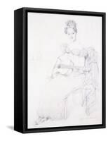 Portrait of Miss Elizabeth Keating Playing Her Guitar, 1816-Jean-Auguste-Dominique Ingres-Framed Stretched Canvas