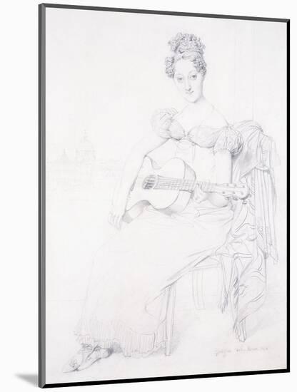 Portrait of Miss Elizabeth Keating Playing Her Guitar, 1816-Jean-Auguste-Dominique Ingres-Mounted Giclee Print