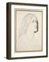 Portrait of Miss Ruth Herbert, Probably 1858 (Graphite with Pen and Black Ink on White Paper)-Dante Gabriel Charles Rossetti-Framed Giclee Print