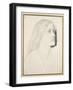 Portrait of Miss Ruth Herbert, Probably 1858 (Graphite with Pen and Black Ink on White Paper)-Dante Gabriel Charles Rossetti-Framed Giclee Print