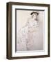 Portrait of Miss Taylor Leaning on a Table-Paul Cesar Helleu-Framed Giclee Print