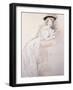 Portrait of Miss Taylor Leaning on a Table-Paul Cesar Helleu-Framed Giclee Print