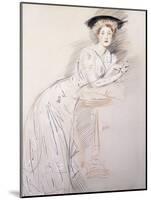 Portrait of Miss Taylor Leaning on a Table-Paul Cesar Helleu-Mounted Giclee Print