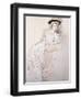 Portrait of Miss Taylor Leaning on a Table-Paul Cesar Helleu-Framed Giclee Print