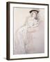 Portrait of Miss Taylor Leaning on a Table-Paul Cesar Helleu-Framed Giclee Print