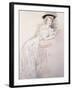 Portrait of Miss Taylor Leaning on a Table-Paul Cesar Helleu-Framed Giclee Print